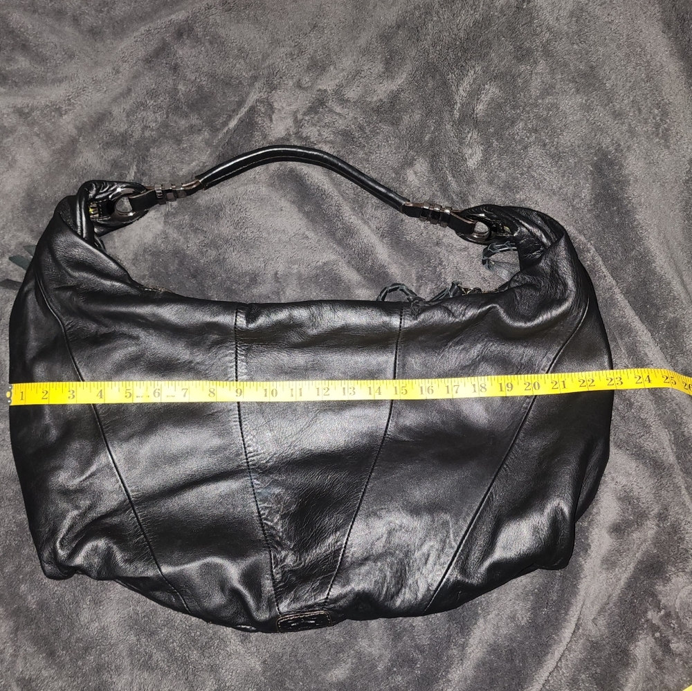 OrYany Leather Y2K Hobo Shoulder Slouchy Satchel Zip Pocket Bag Purse in Black - Picture 16 of 17